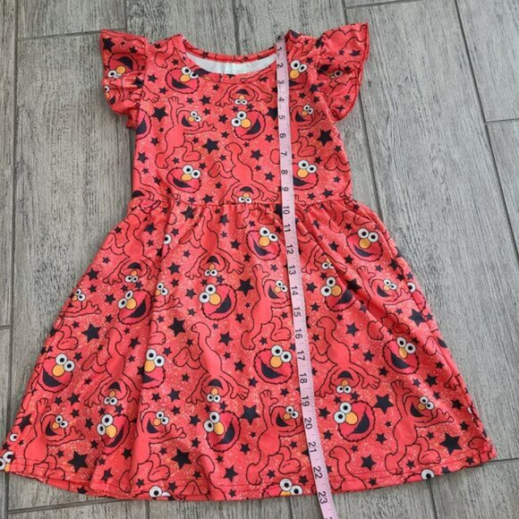 Sesame Street Elmo short sleeve buttery soft toddler dress red size 4T - Picture 6 of 7